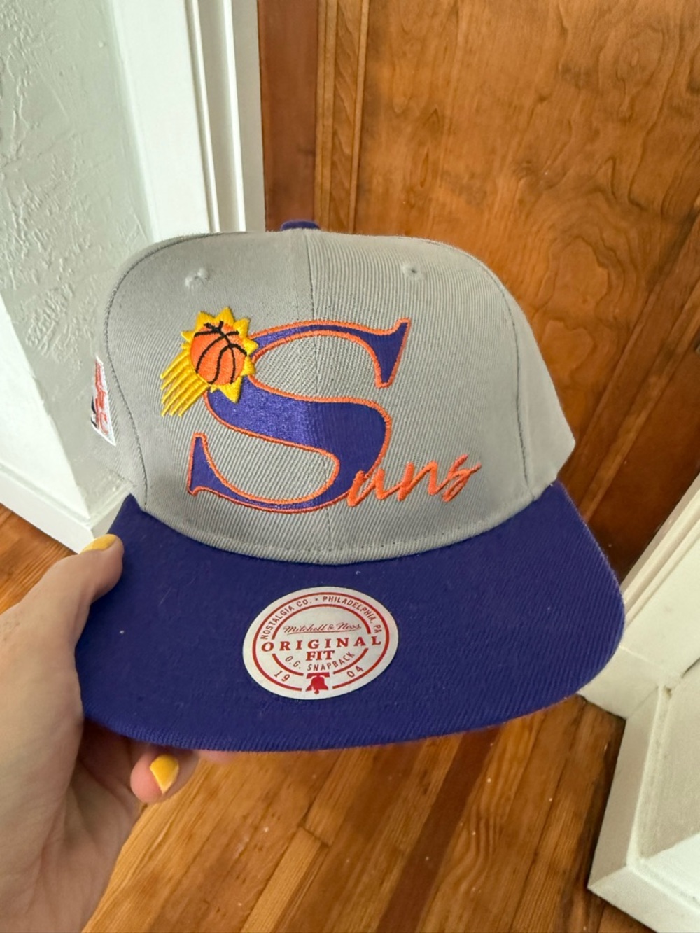 Mitchell & Ness Purple Brim Grey Crown Snapback